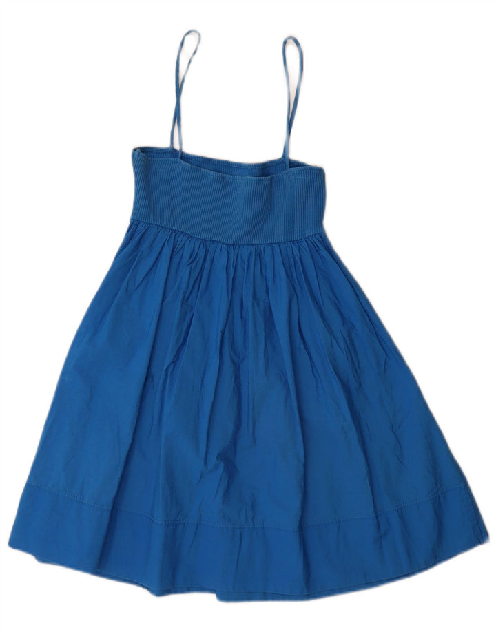 Zara Womens Sundress UK 8 Small Blue Cotton