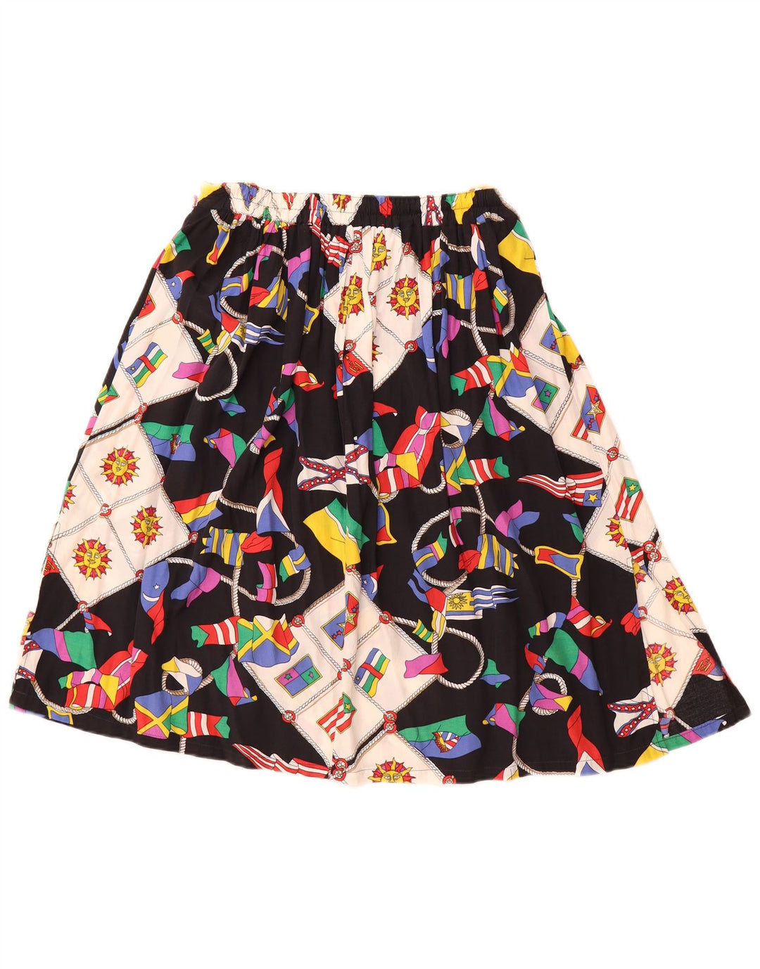 VINTAGE Womens Graphic A-Line Skirt IT 42 Medium W30  Multicoloured
