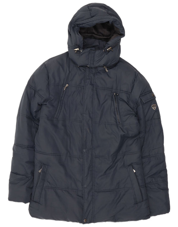 Lotto Mens Hooded Padded Jacket UK 44 2XL Navy Blue Polyester