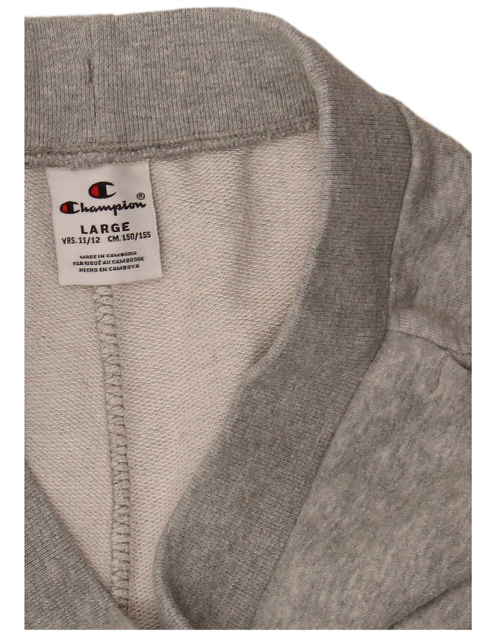 CHAMPION Boys Graphic Sport Shorts 11-12 Years Large Grey