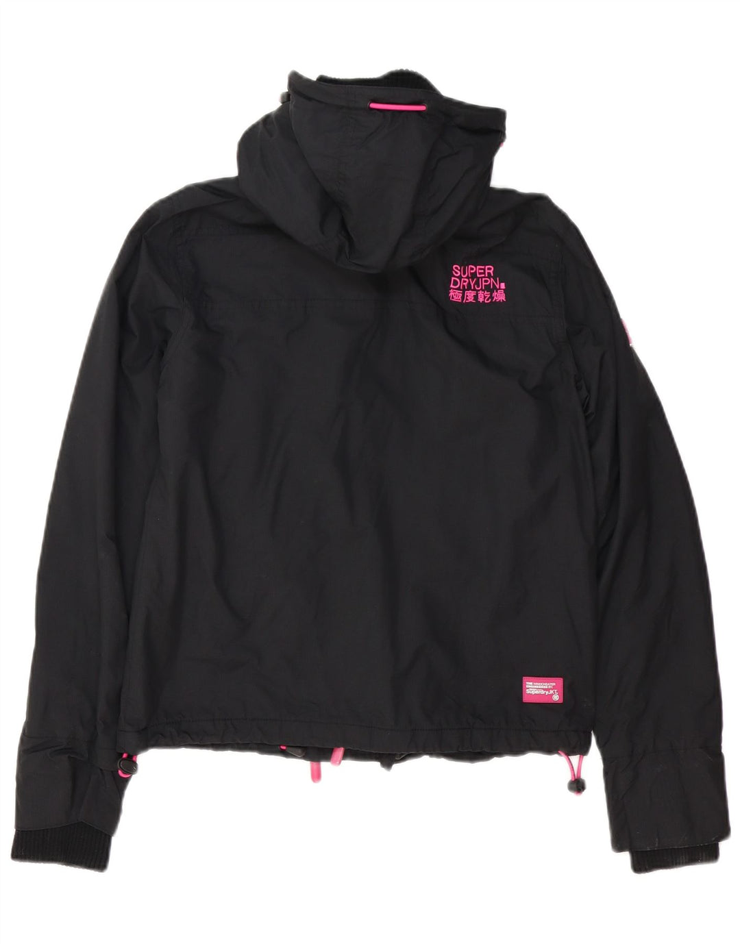 SUPERDRY Womens Oversized Windbreaker Jacket UK 10 Small  Black