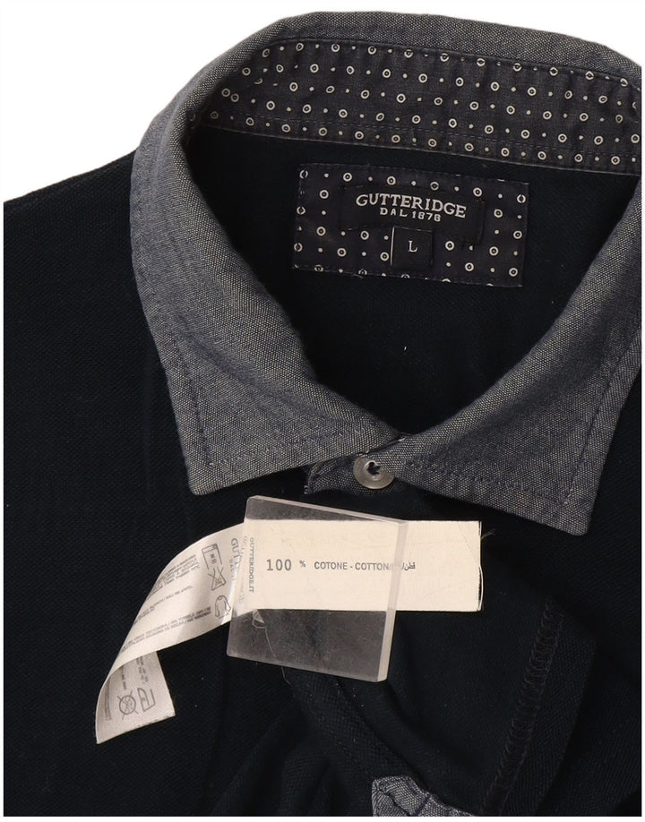 Gutteridge Mens Polo Shirt Large Navy Blue Cotton
