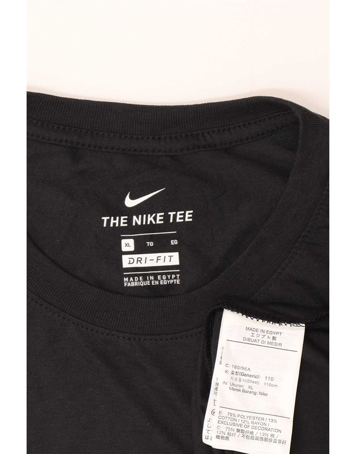 Nike Mens Dri Fit Graphic T-Shirt Top XL Black Polyester