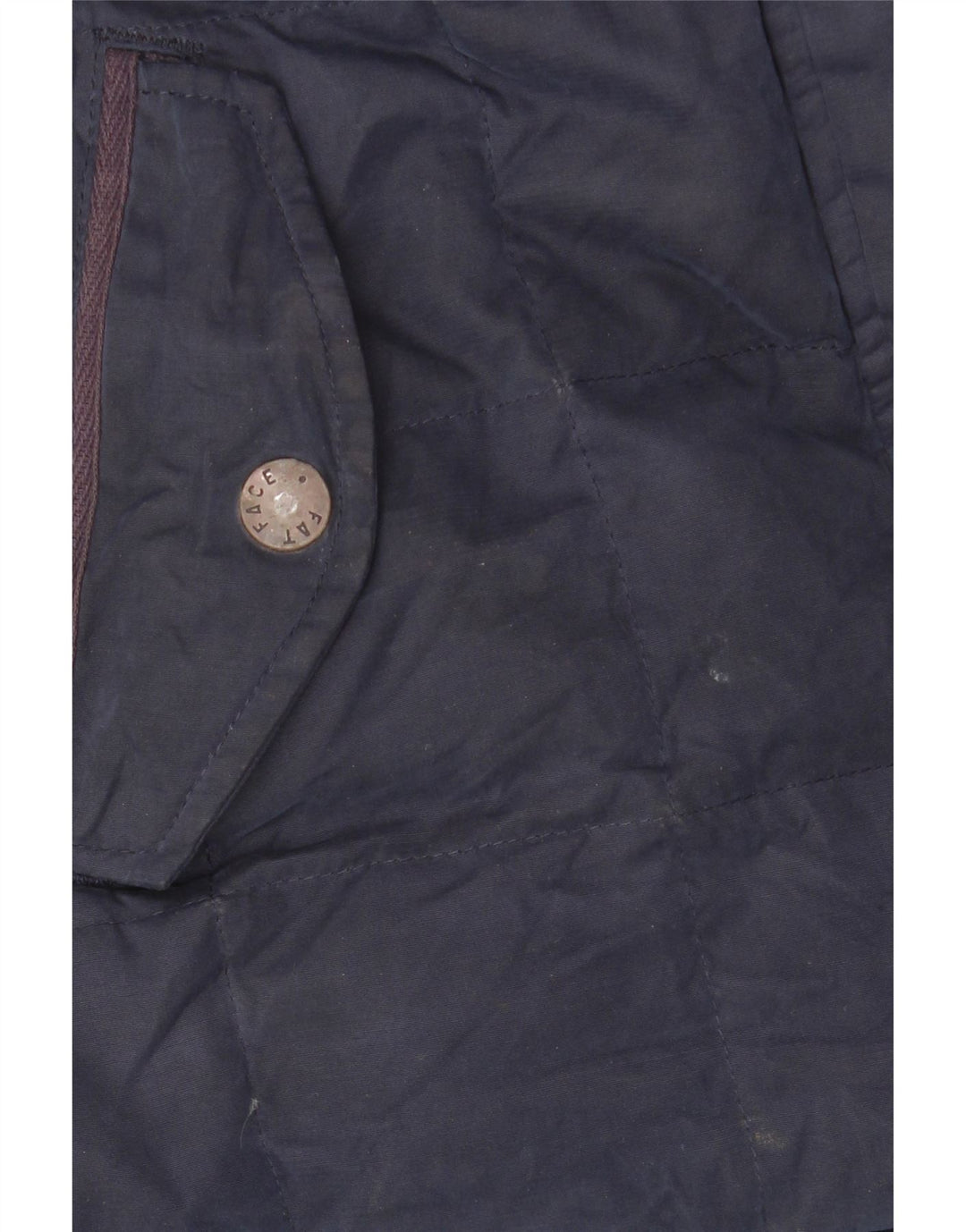 FAT FACE Womens Hooded Padded Jacket UK 14 Large Navy Blue Polyester