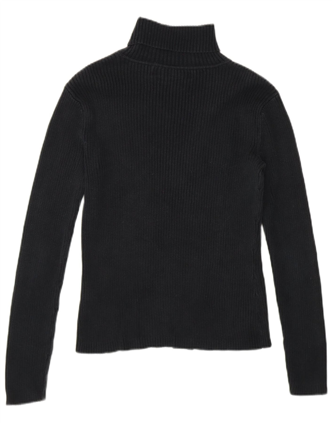 TOMMY HILFIGER Womens Roll Neck Jumper Sweater UK 8 Small Black Cotton
