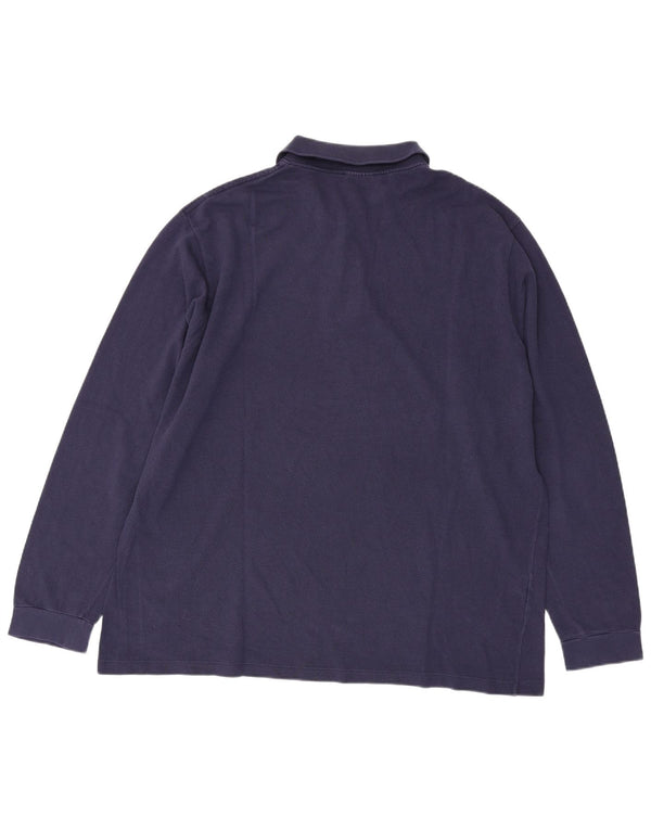 Lacoste Mens Long Sleeve Polo Shirt Size 8 3XL Navy Blue Cotton