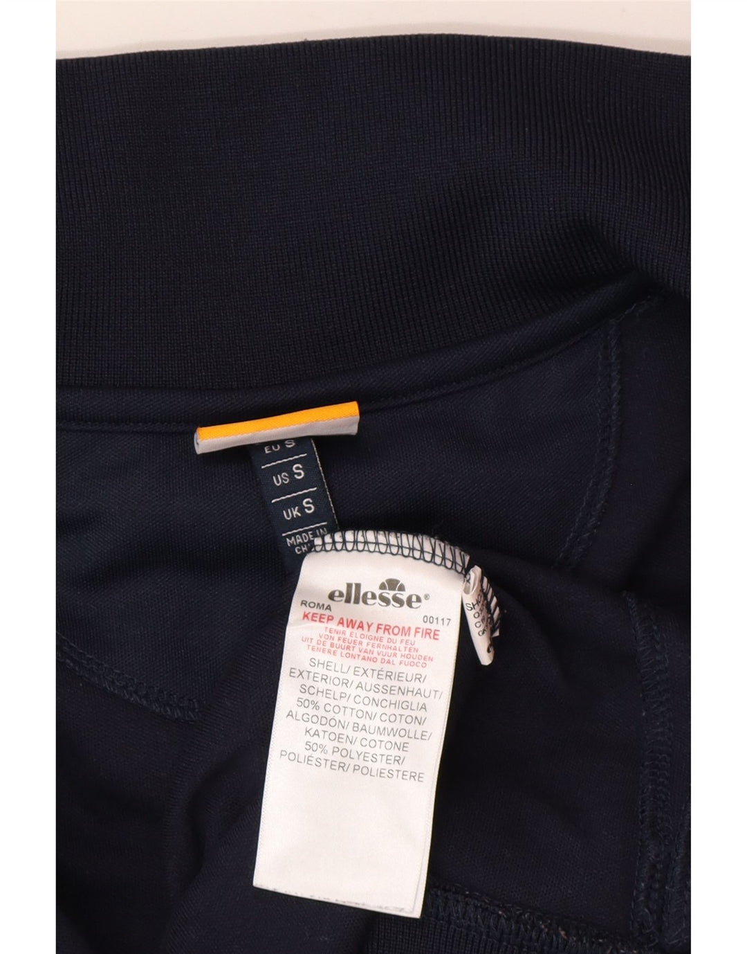 Ellesse Mens Tracksuit Top Jacket Small Navy Blue Cotton