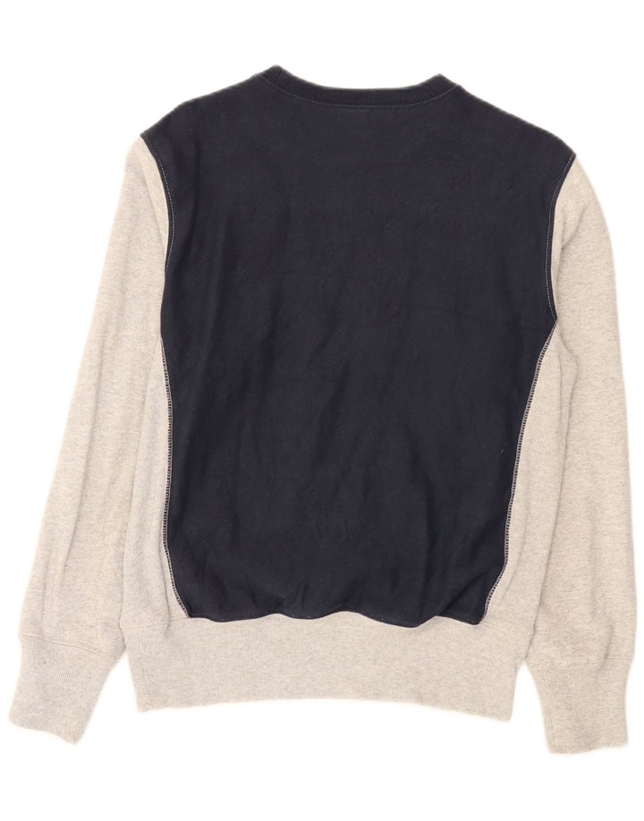 Champion Womens Graphic Sweatshirt Jumper UK 14 Medium Grey Colourblock