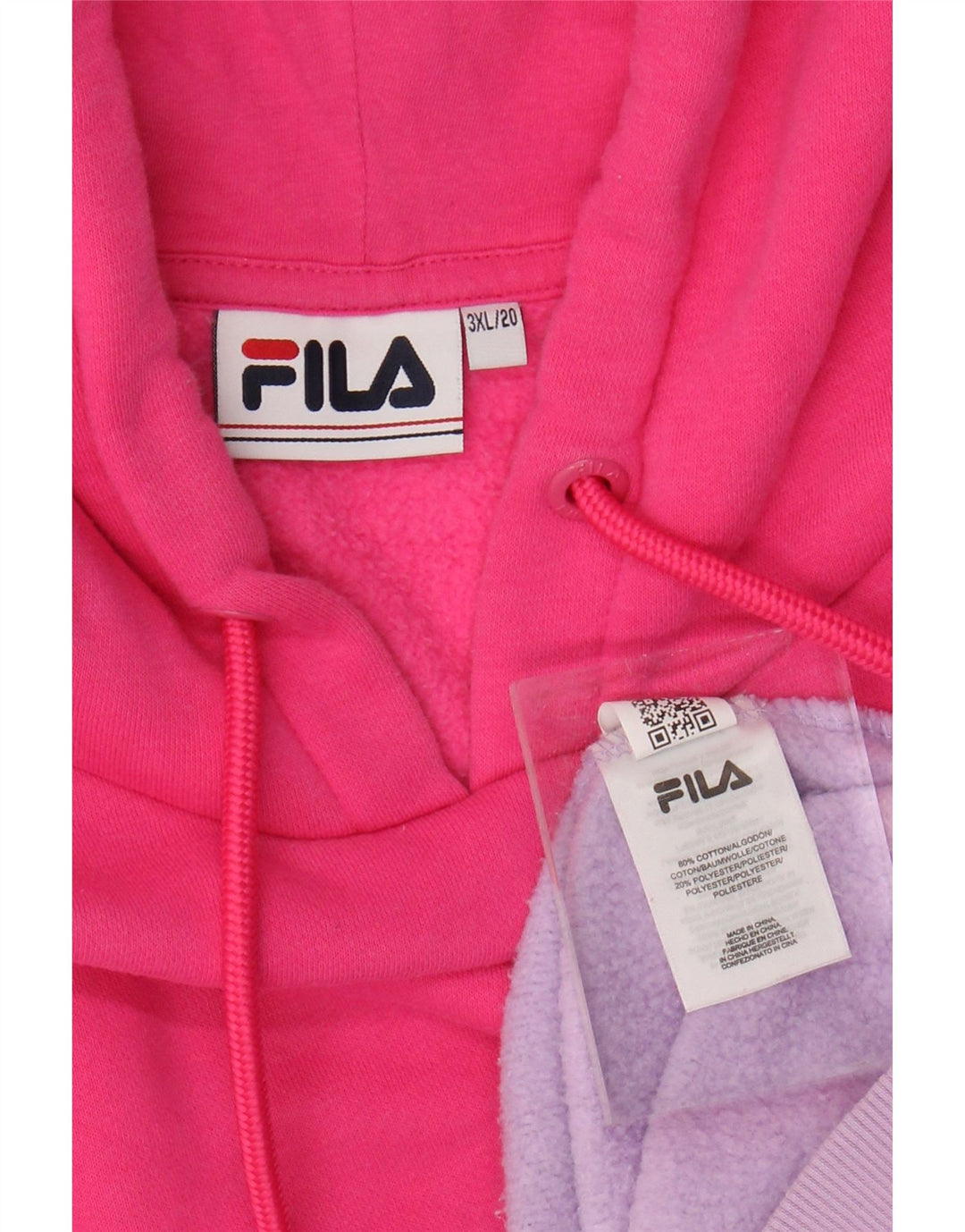 FILA Womens Graphic Hoodie Jumper UK 22 3XL Multicoloured Colourblock