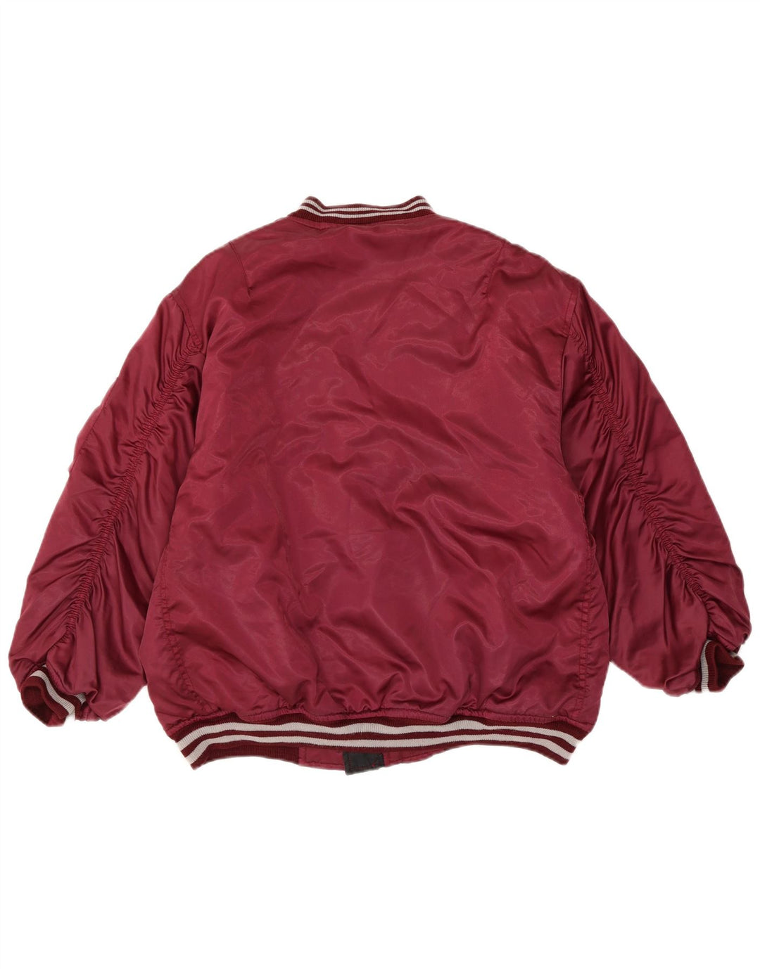 VINTAGE Boys Bomber Jacket 13-14 Years Burgundy Nylon