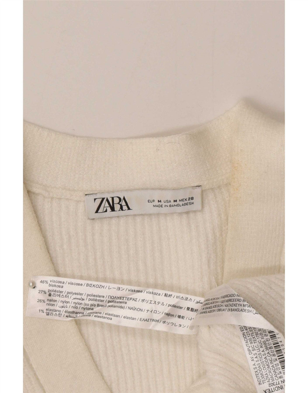 Zara Womens Cardigan Sweater UK 12 Medium White Viscose