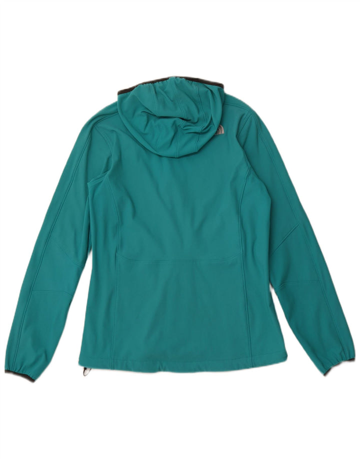 THE NORTH FACE Womens Hooded Tracksuit Top Jacket UK 12 Medium Turquoise