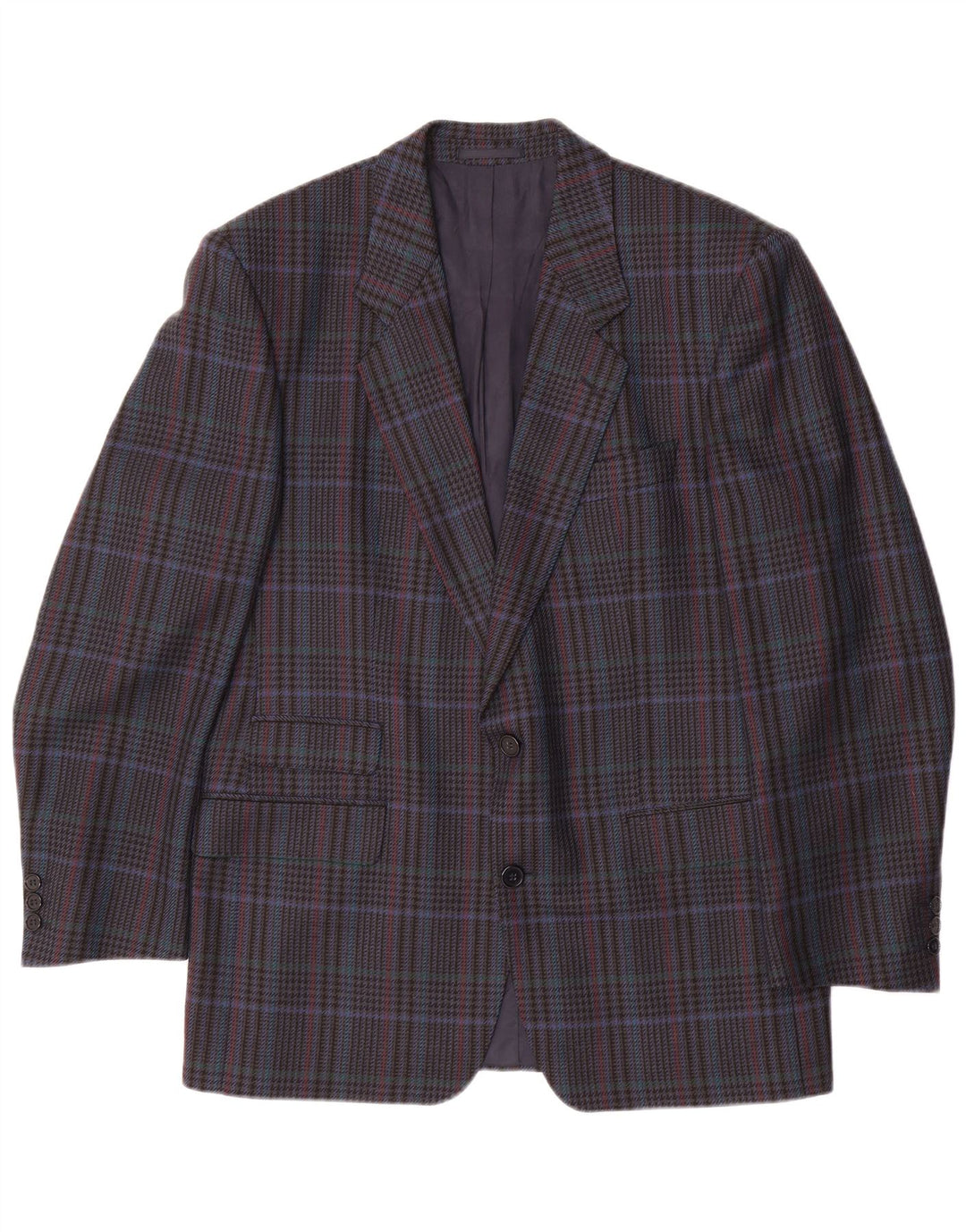 HUGO BOSS Mens 2 Button Blazer Jacket EU 50 Large Navy Blue Houndstooth