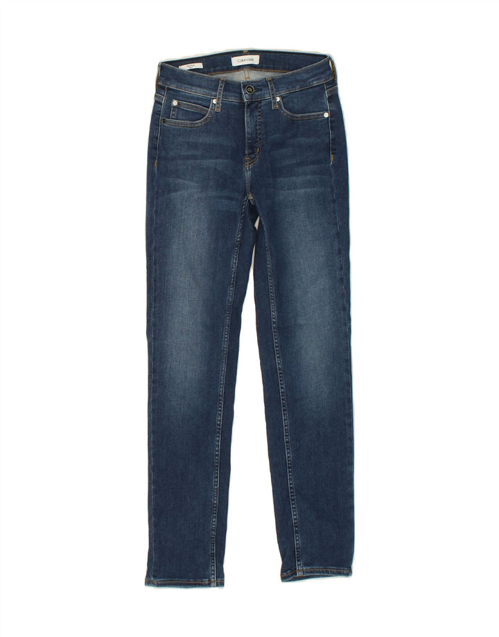 CALVIN KLEIN Womens Mid Rise Slim Jeans W26 L29 Blue Vintage Calvin Klein and Second-Hand Calvin Klein from Messina Hembry 