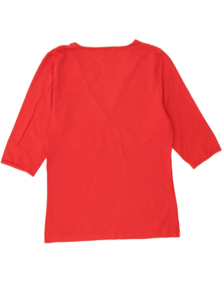 TIMBERLAND Womens Top 3/4 Sleeve UK 10 Small Red Viscose Vintage Timberland and Second-Hand Timberland from Messina Hembry 