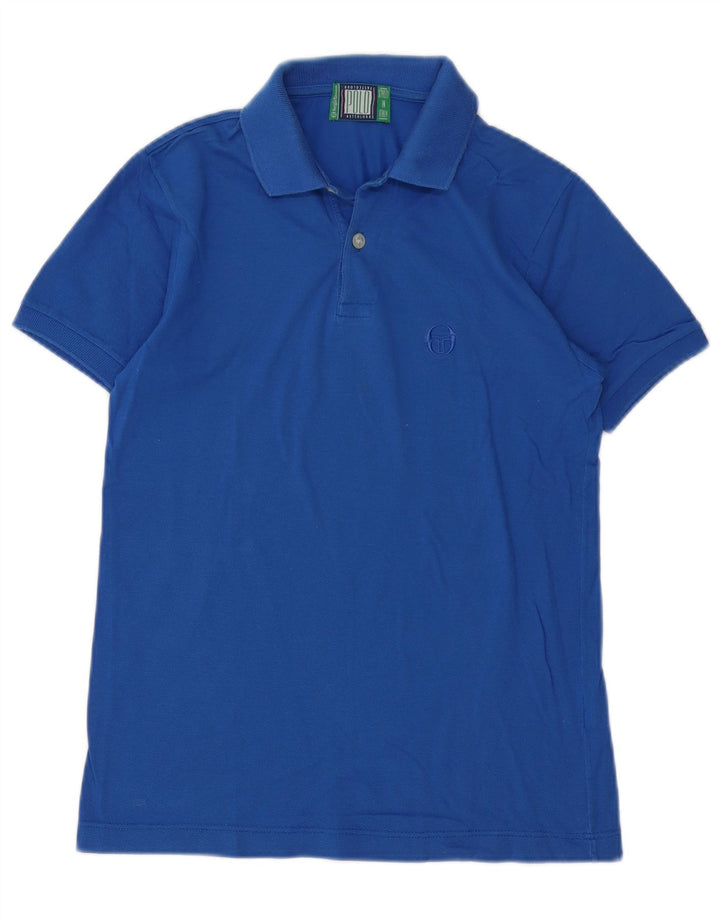 Sergio Tacchini Womens Polo Shirt IT 42 Medium Blue Cotton