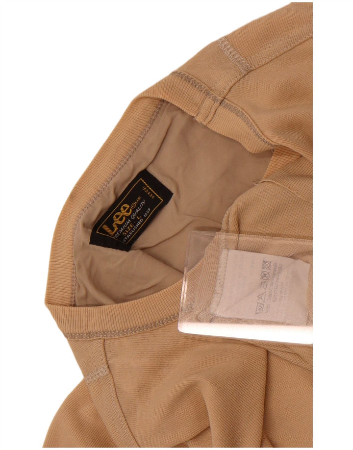 Lee Womens T-Shirt Top UK 14 Large Beige Cotton