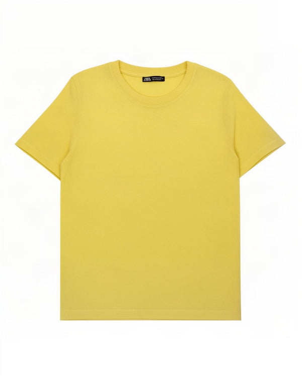 Zara Womens T-Shirt Top UK 14 Medium Yellow