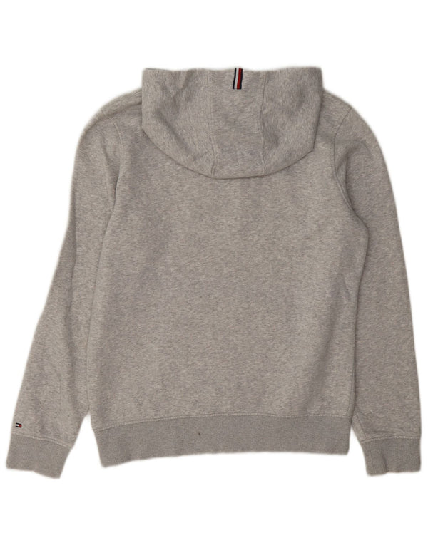 Tommy Hilfiger Boys Graphic Hoodie Jumper 13-14 Years Grey Cotton