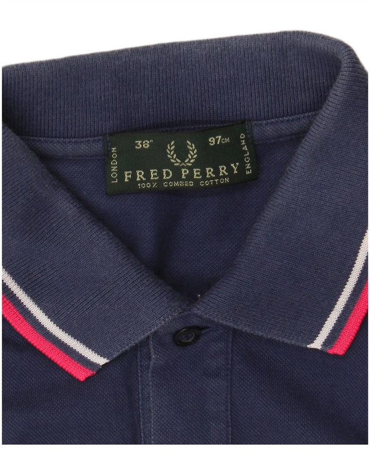 FRED PERRY Mens Polo Shirt Small Navy Blue
