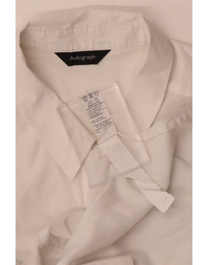 Marks & Spencer Womens Autograph Shirt UK 12 Medium White Cotton