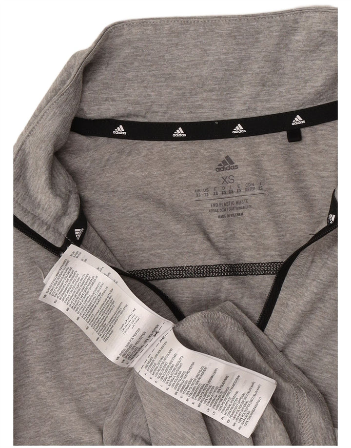 Adidas Mens Aeroready Zip Neck Pullover Tracksuit Top XS Grey Polyester