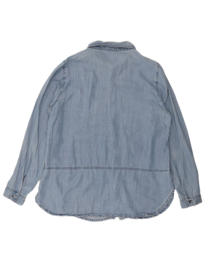OASIS Womens Denim Shirt UK 14 Large Blue Lyocell