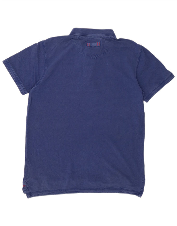 FAT FACE Mens Polo Shirt Medium Blue Cotton