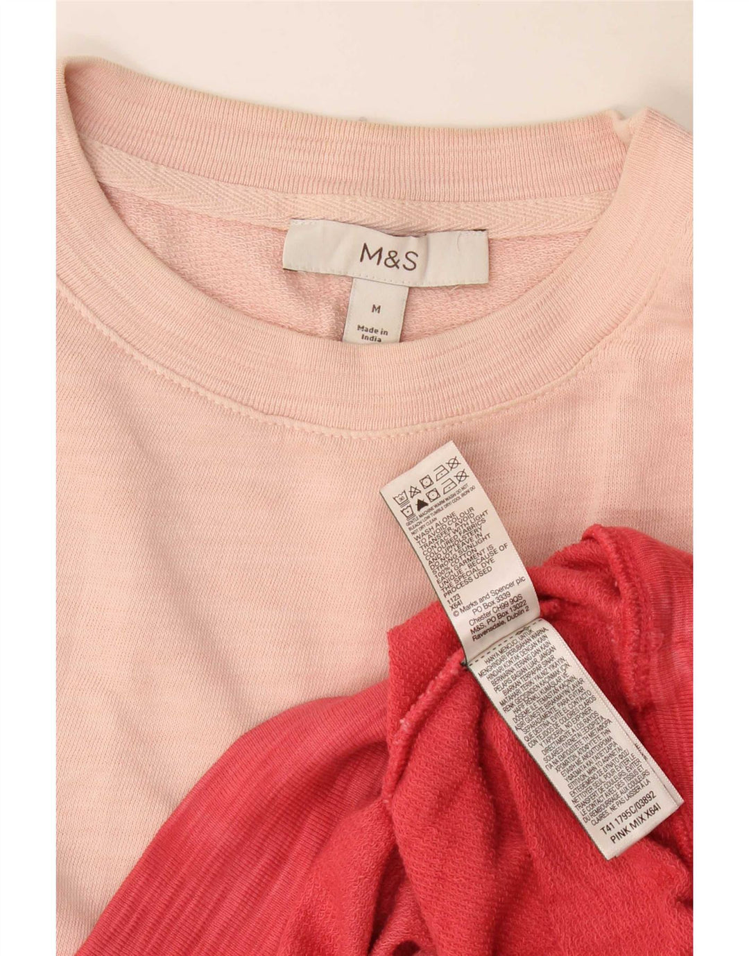 Marks & Spencer Womens Sweatshirt Jumper UK 14 Medium Pink Colourblock