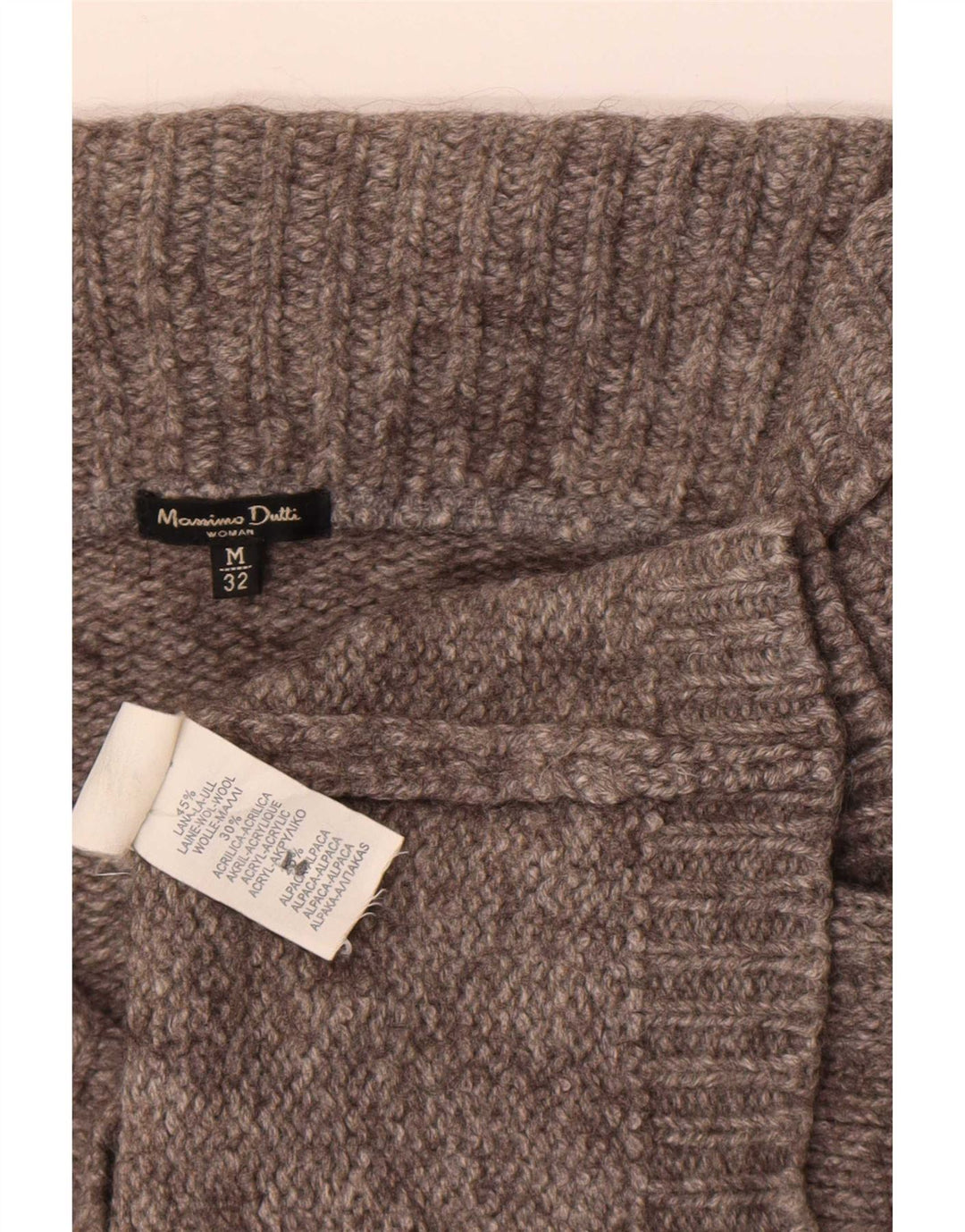Massimo Dutti Womens Crop Cardigan Sweater UK 12 Medium Grey Wool