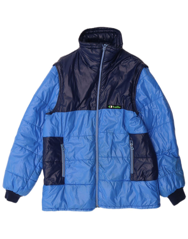 Belfe Mens Padded Jacket IT 56 3XL Blue Colourblock