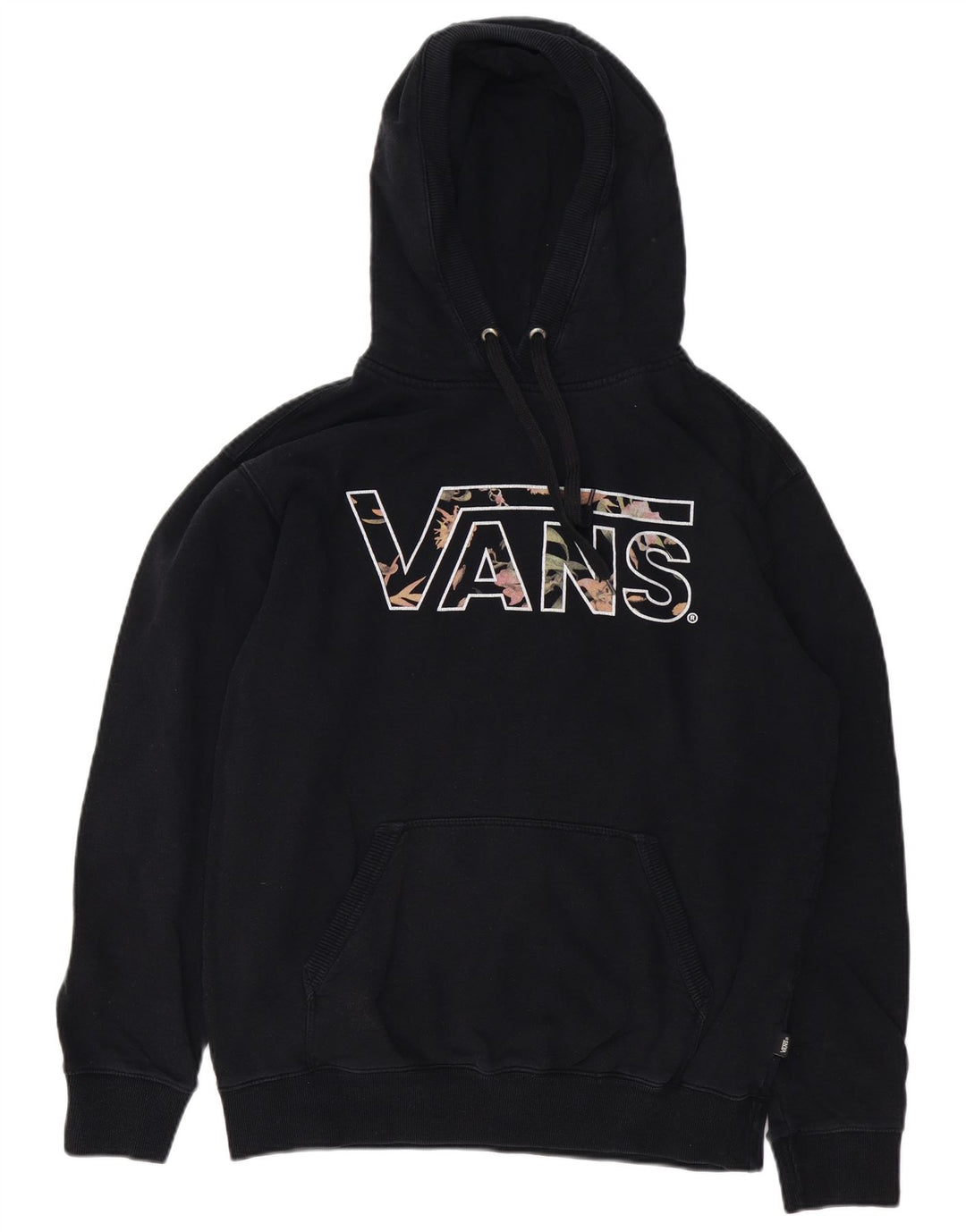 VANS Mens Graphic Hoodie Jumper Large Black Cotton