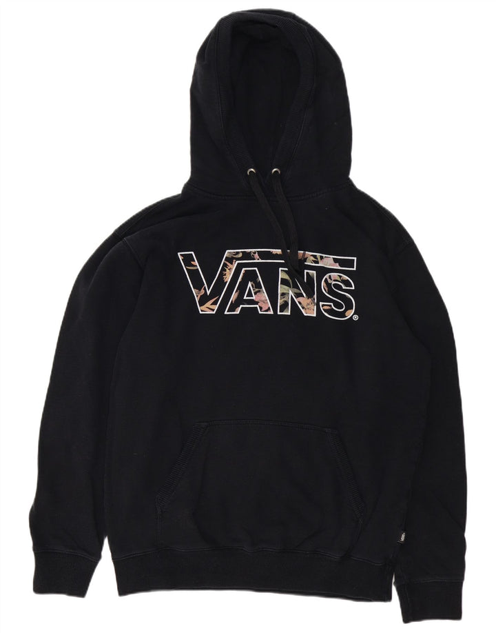 VANS Mens Graphic Hoodie Jumper Large Black Cotton