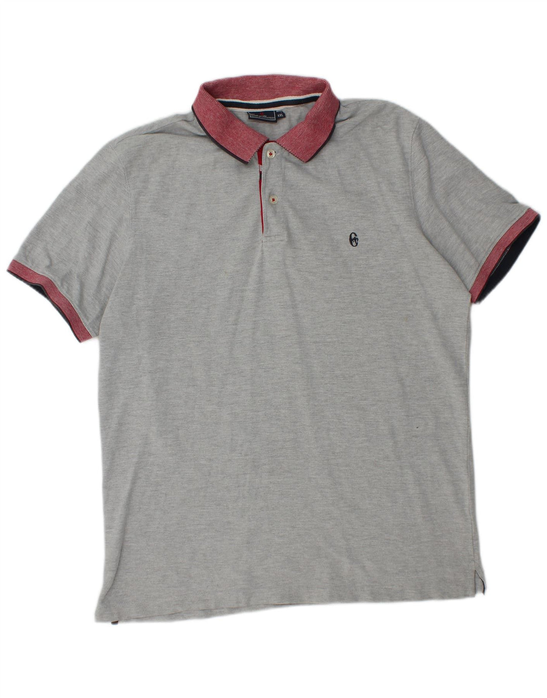 CONTE OF FLORENCE Mens Polo Shirt 2XL Grey Cotton