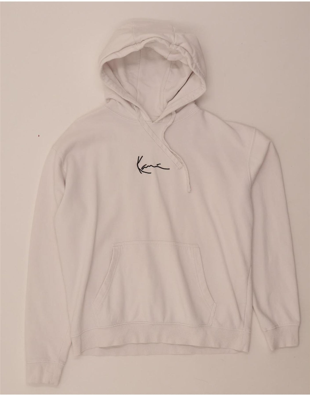 KARL KANI Mens Loose Fit Graphic Hoodie Jumper Small White Cotton