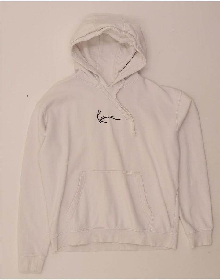 KARL KANI Mens Loose Fit Graphic Hoodie Jumper Small White Cotton