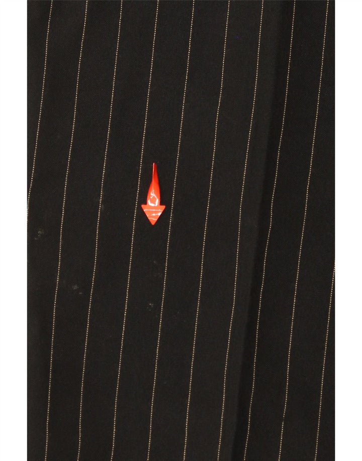 A WEAR Womens Bootcut Casual Trousers UK 14 Medium W30 L32 Black Striped