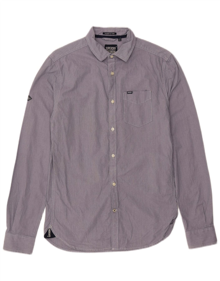 SUPERDRY Mens Tailored Shirt Small Purple Striped Cotton