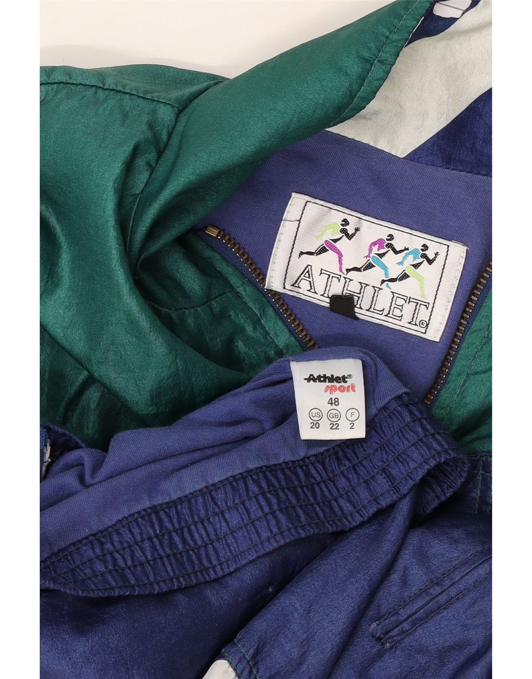 ATHLETA Womens Graphic Tracksuit Top Jacket UK 22 3XL Green Colourblock