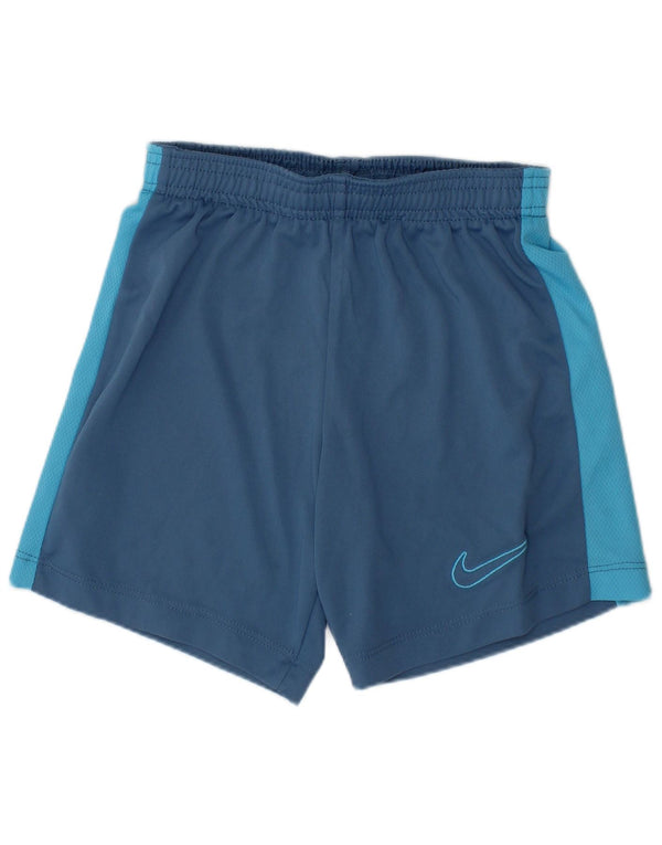 Nike Boys Sport Shorts 7-8 Years XS Blue Colourblock Polyester
