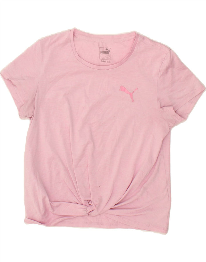 PUMA Womens Front Tie T-Shirt Top UK 10 Small Pink Vintage Puma and Second-Hand Puma from Messina Hembry 
