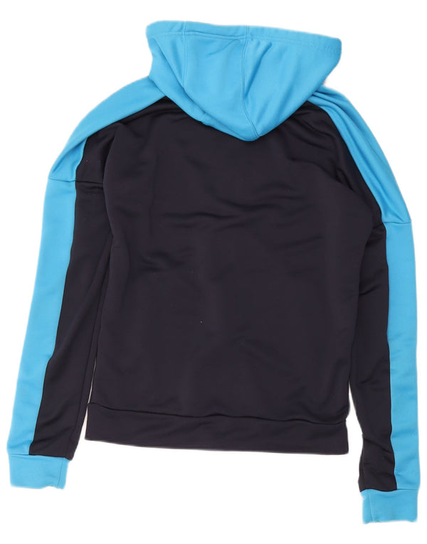 Adidas Mens Zip Hoodie Sweater Small Navy Blue Colourblock Polyester