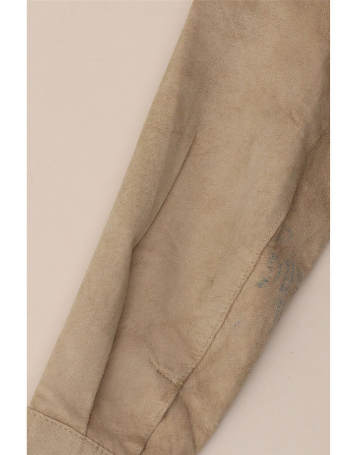 Conbipel Womens Suede Jacket IT 48 XL Beige Leather