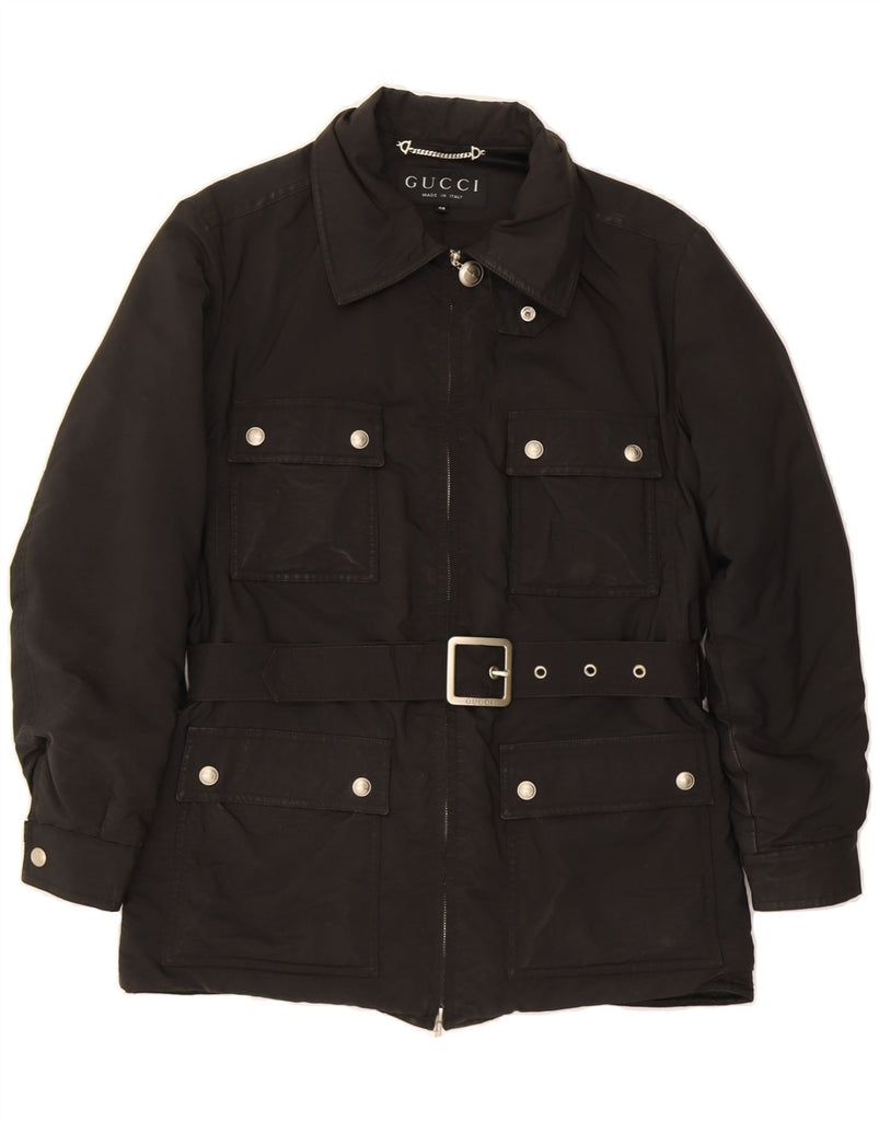 GUCCI Womens Utility Jacket IT 46 Large Black Polyester Classic Vintage Gucci and Second-Hand Gucci from Messina Hembry 