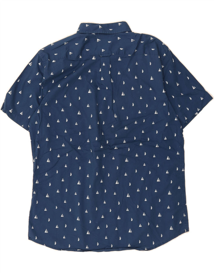 IZOD Mens Short Sleeve Shirt Large Blue Spotted Cotton Vintage Izod and Second-Hand Izod from Messina Hembry 