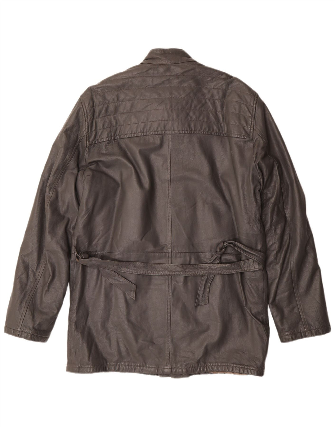 Vintage Mens Leather Jacket IT 50 Large Grey Leather