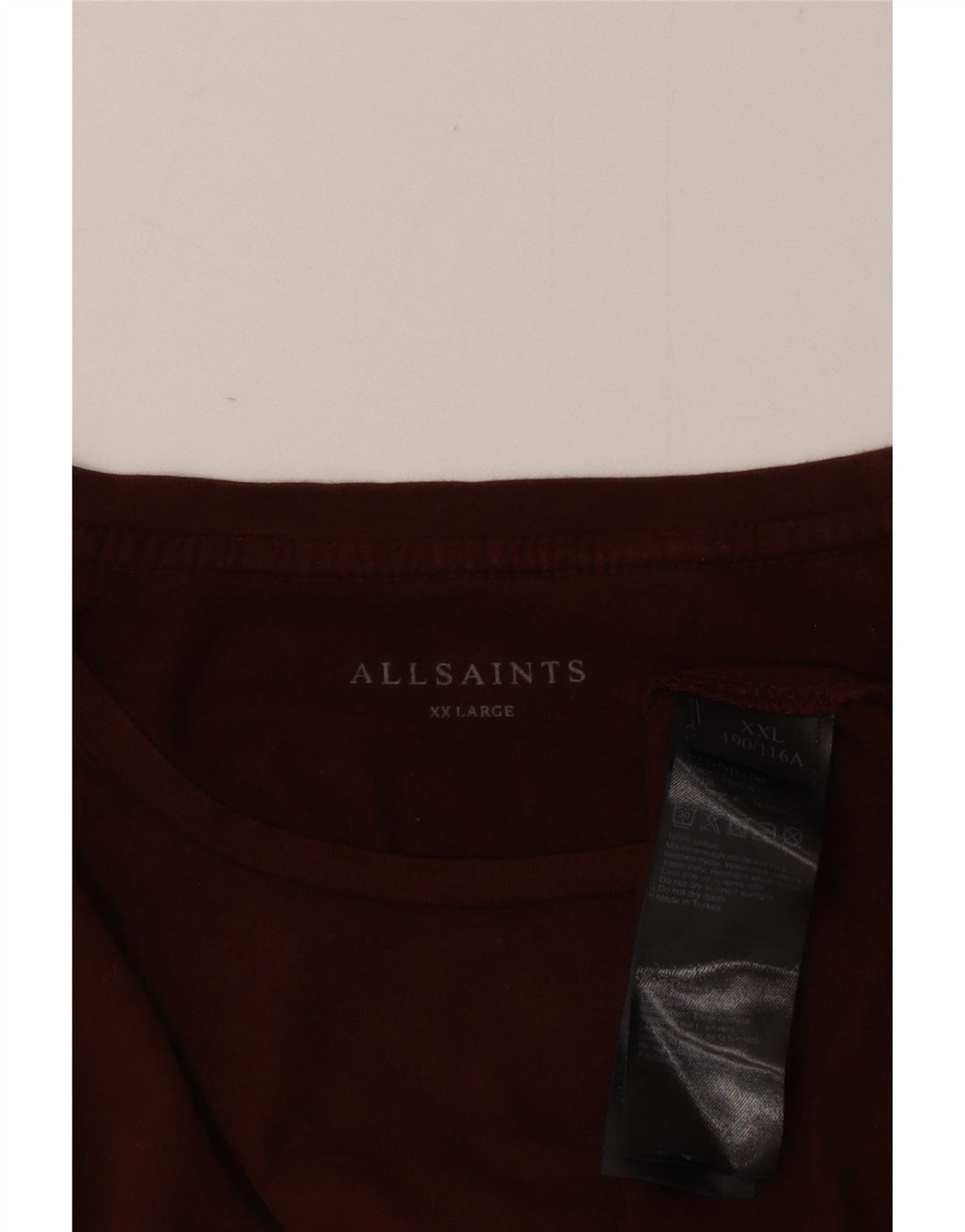 All Saints Mens Top Long Sleeve 2XL Brown Cotton