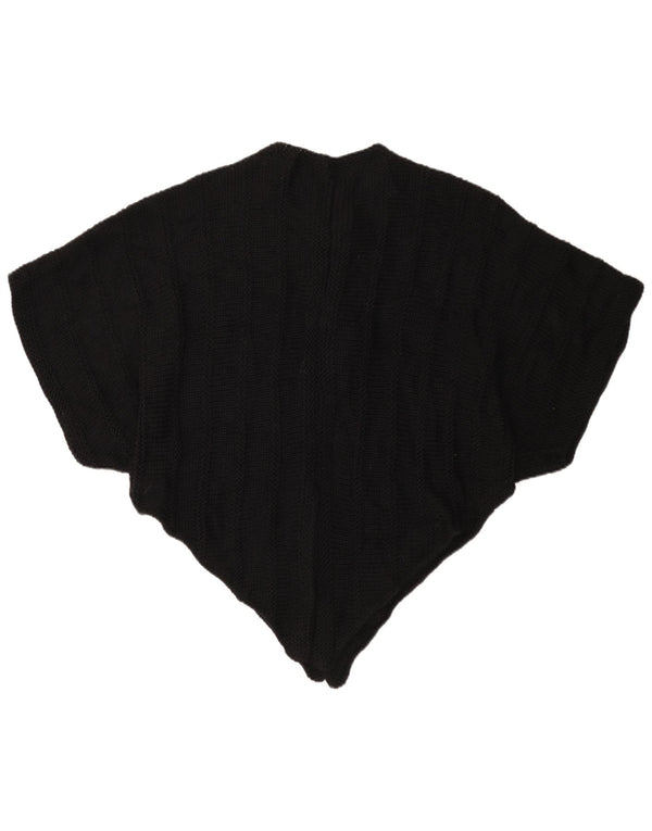 Vintage Womens Asymmetric Poncho Jumper One Size Black
