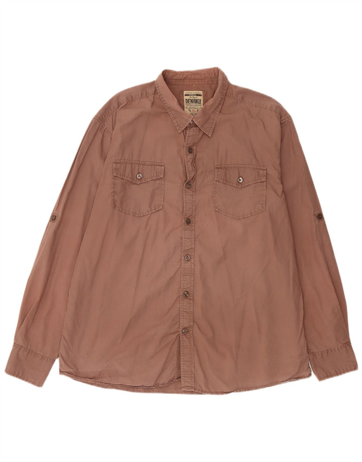 Vintage Mens Shirt XL Brown Cotton