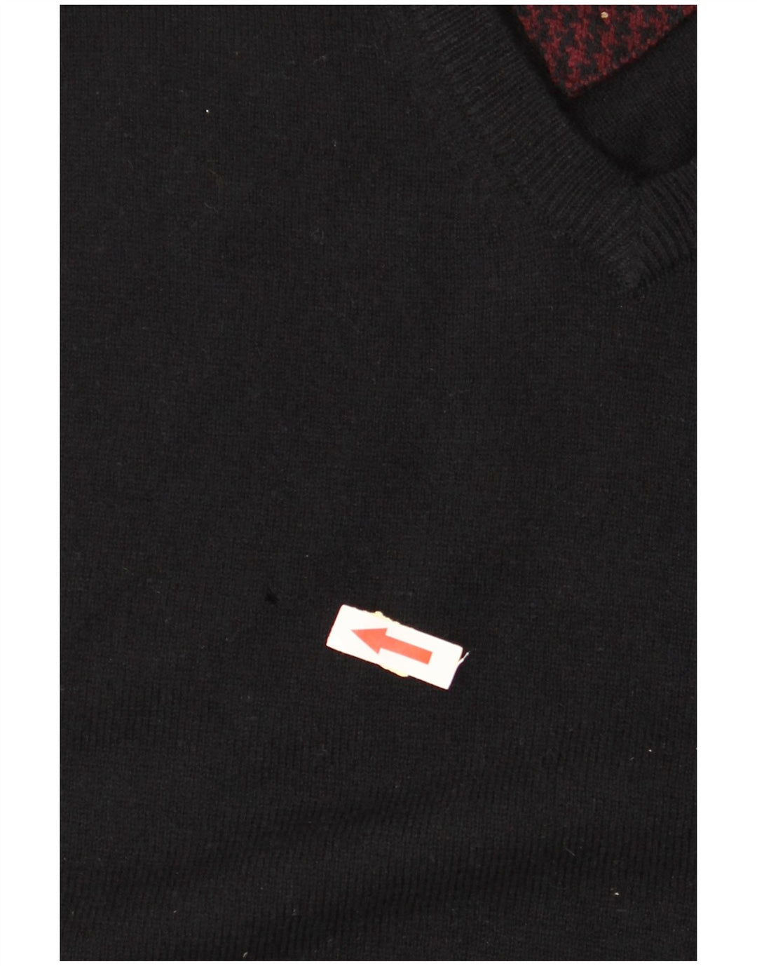 TOMMY HILFIGER Mens V-Neck Jumper Sweater Medium Black Lambswool